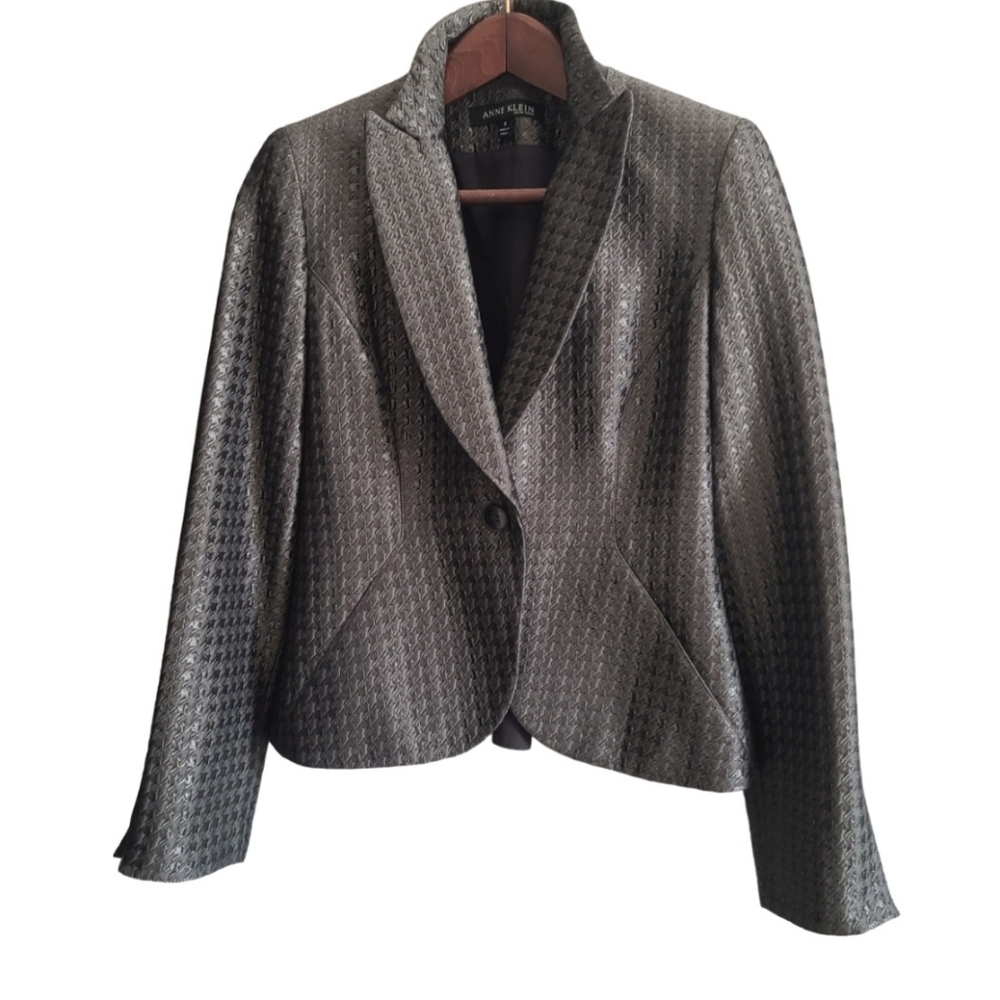 Anne Klein Limited Edition Couture Blazer Size 6 Charcoal Grey